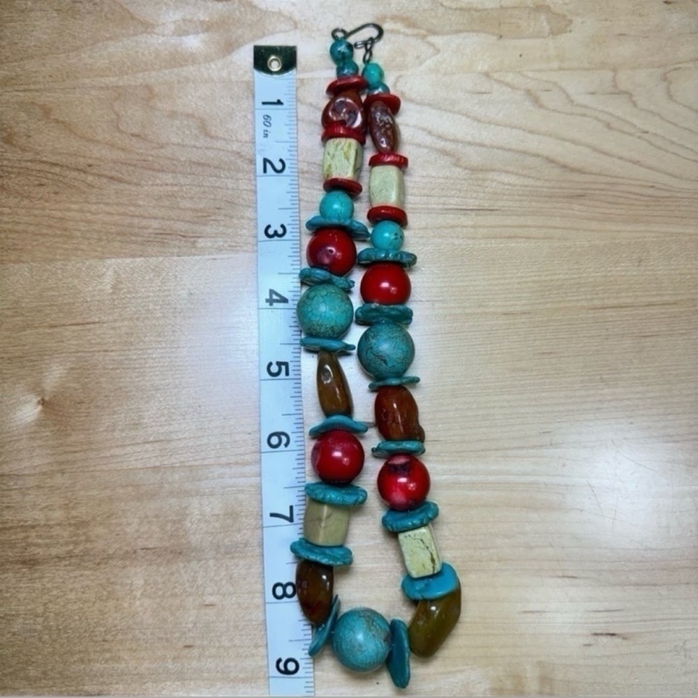 Natural polished stones multicolored necklace - Picture 7 of 7